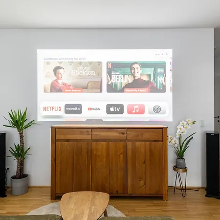 Edler Wohnraum Panoramablick 3 Sz Boxspringbetten, E-ladestation, Kaffeevollautomat, Klima, Lift, Terrasse & 2xtg グラーツ