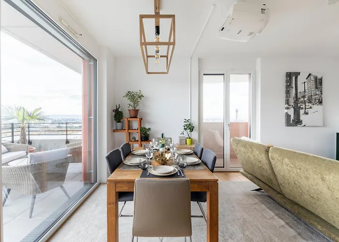 Edler Wohnraum Panoramablick 3 Sz Boxspringbetten, E-ladestation, Kaffeevollautomat, Klima, Lift, Terrasse & 2xtg * 그라츠