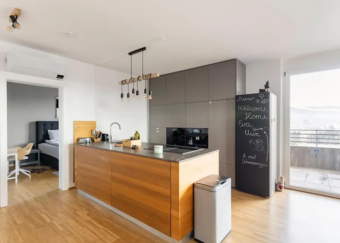 Daire Edler Wohnraum Panoramablick 3 Sz Boxspringbetten, E-ladestation, Kaffeevollautomat, Klima, Lift, Terrasse & 2xtg Graz